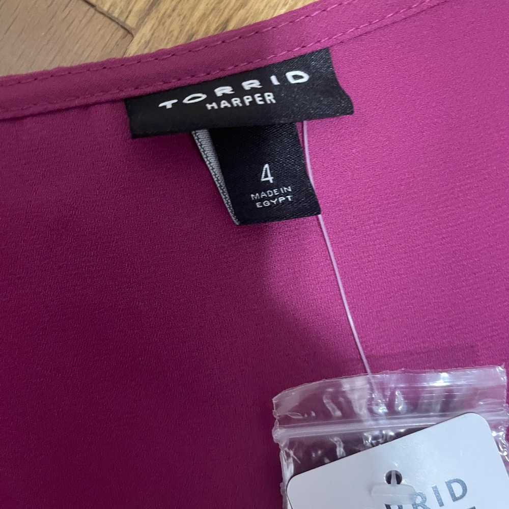 Torrid 4X Harper Georgette Pullover Long Sleeve Tunic Boysenberry Purple NWT - Picture 2 of 8